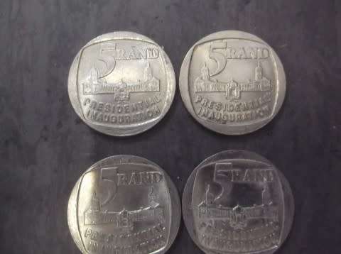 COINS : 4 X 1994 PRESIDENTIAL INNAUGURATION ( NELSON MANDELA )